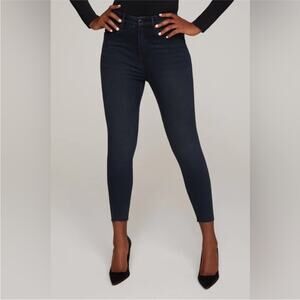 NWT Good American Good Waist Crop Raw hem Jeans Dark Wash Blue631 Size 0 / 25